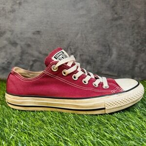 Converse All Star Low Top Sneakers Maroon‎ Canvas Shoes m9691 Women's size 8